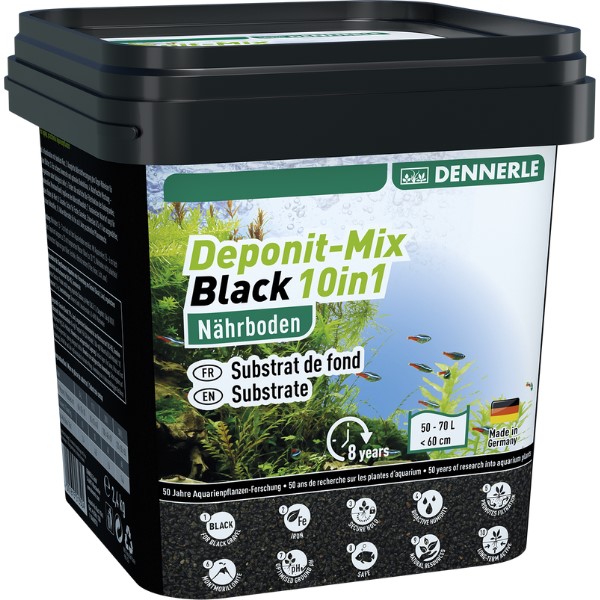 דנרלי דיפונט מיקס שחור 10 ב-1 Dennerle DeponitMix 2.4Kg
