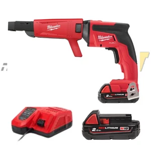 מברגת גבס נטענת עם מחסנית M18FSGC + 2 סוללות 2 אמפר + מטען Milwaukee 