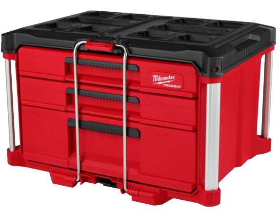 ארגז כלים מילווקי | Milwaukee | עם 3 מגירות Milwaukee PACKOUT 48-22-8447