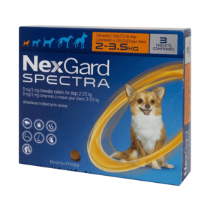 נקסגארד ספקטרה לכלבים במשקל 2-3.5 ק"ג - NexGard Spectra