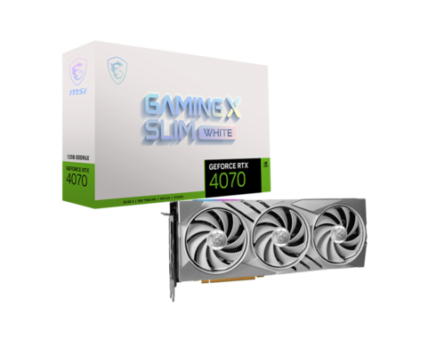 כרטיס מסך לבן MSI GeForce RTX 4070 GAMING X SLIM WHITE 12G 