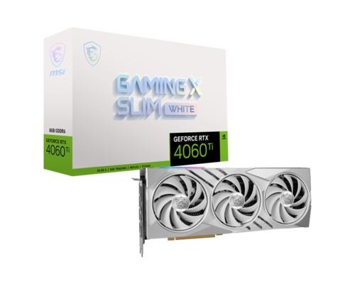 כרטיס מסך לבן MSI GeForce RTX 4060 Ti GAMING X SLIM WHITE 8G 