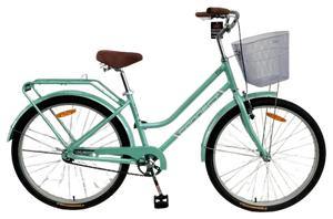 אופני עיר סיטי בייק "26 עם שלדת אלומיניום קלה, רגלית לנוער ומבוגרים - טורקיז