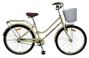 אופני עיר סיטי בייק "26 עם שלדת אלומיניום קלה, רגלית לנוער ומבוגרים - בז