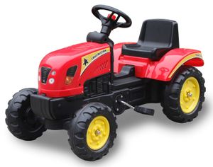 טרקטור פדלים לילדים עם שילדת ברזל וגלגלים מונעי החלקה - אדום