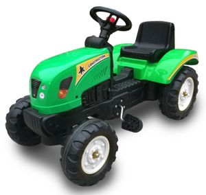 טרקטור פדלים לילדים עם שילדת ברזל וגלגלים מונעי החלקה - ירוק