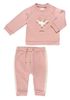 חליפת גן פוטר עם גומי בתחתית Happy Days במידה 0-3 חודשים - איילים ורוד
