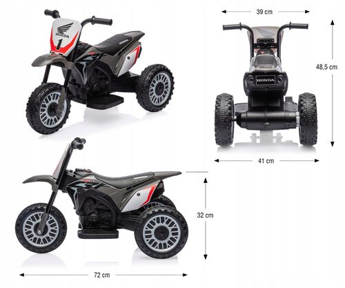 בימבה אופנוע ממונעת דמוי הונדה Honda CRF-450R 6V עם גלגלי עזר, מונע התהפכות ואפקטים קוליים - שחור
