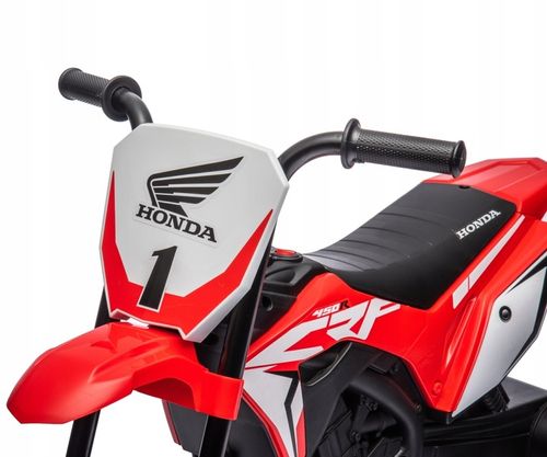 בימבה אופנוע ממונעת דמוי הונדה Honda CRF-450R 6V עם גלגלי עזר, מונע התהפכות ואפקטים קוליים - אדום