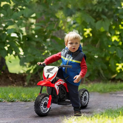 בימבה אופנוע ממונעת דמוי הונדה Honda CRF-450R 6V עם גלגלי עזר, מונע התהפכות ואפקטים קוליים - אדום