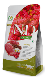 נטורל אנד דלישס N&D מזון יבש לחתול בוגר -  URINARY - ברווז,קינואה,חמוציות וקמומיל - 1.5 ק