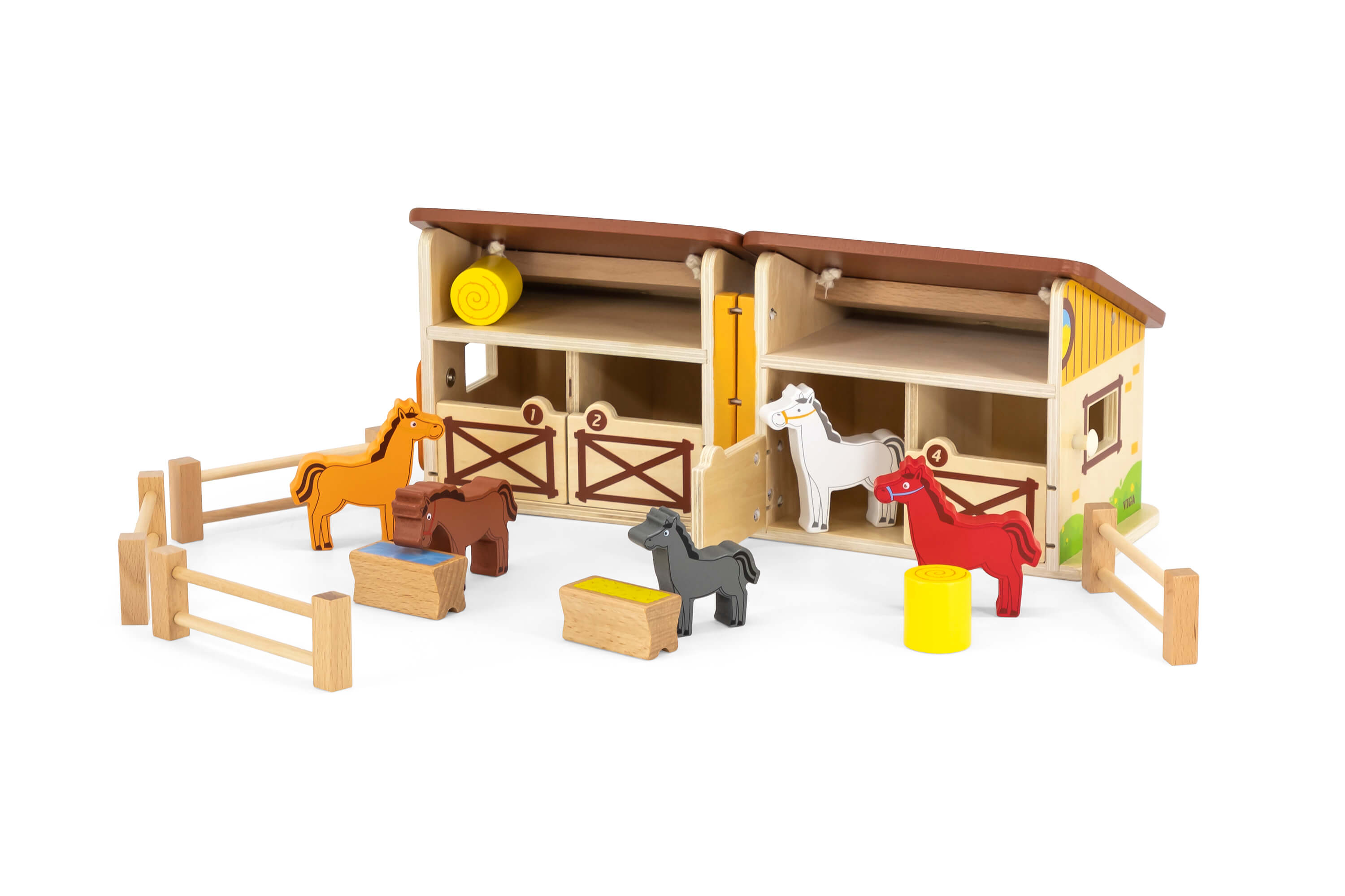 משחק דמיון אורוות סוסים מעץ - ויגה