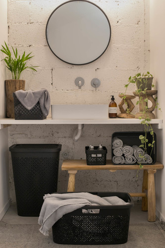 מיכל כביסה TERRAZZO HAMPER שחור