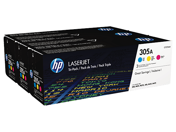 סט טונרים מקורי צבעוני HP 305A CF370AM
