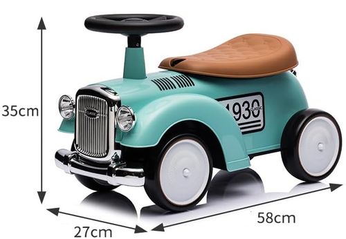 בימבה 1930 רטרו בעיצוב וינטג' עם גלגלי EVA שקטים, צופר ותא אחסון - לבן