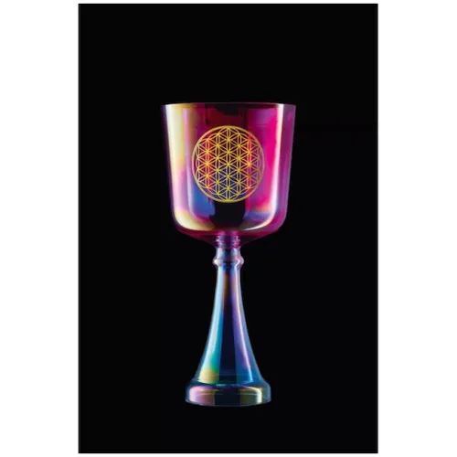 גביע קריסטל 6″ Flower of Life צליל פה (F4) – צ’קרת לב