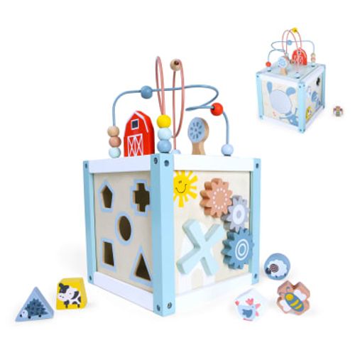 קוביית פעילות מעץ 20 ס