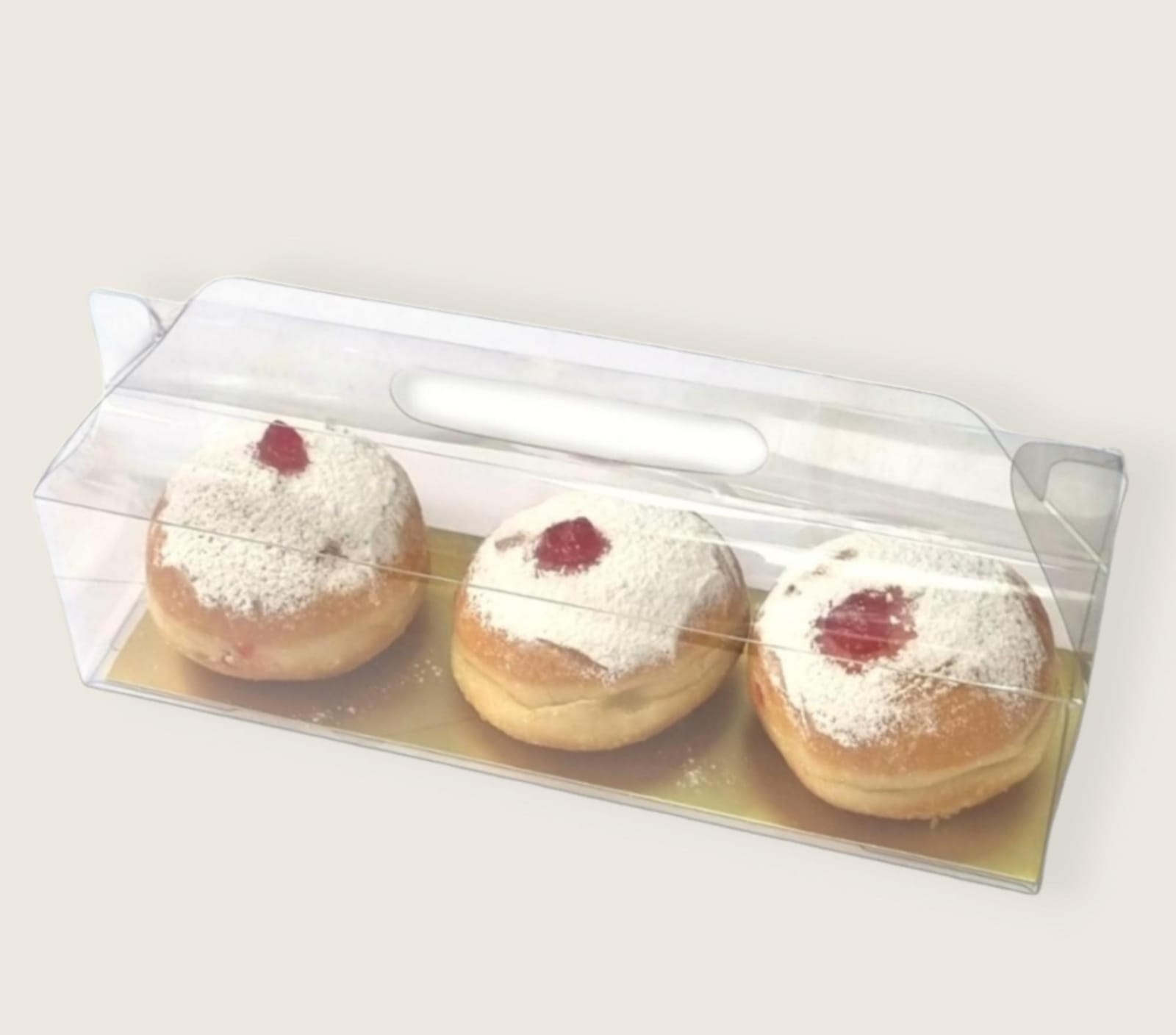 10 יחידות מארז פי וי סי שקוף  +משטח זהב