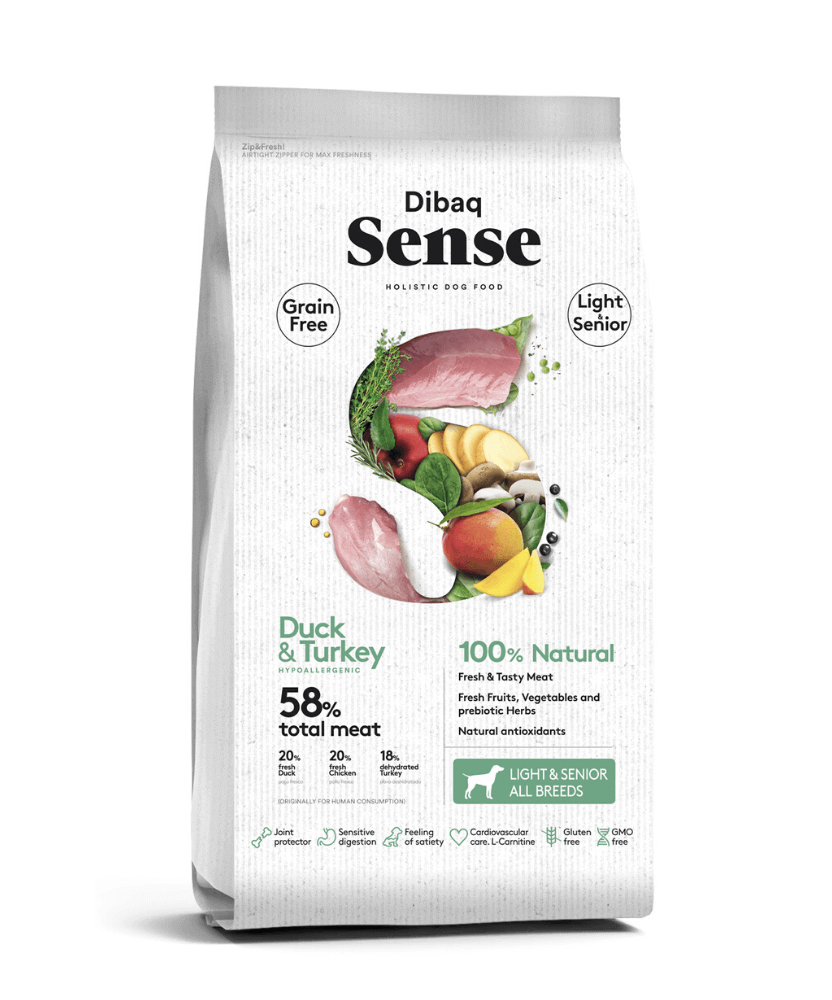 סנס נטול דגנים לייט / סניור ברווז והודו 2 ק״ג Sense