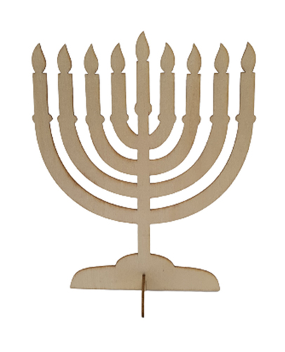 חנוכיית עץ להרכבה וצביעה תלת מימד