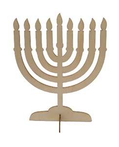 חנוכיית עץ להרכבה וצביעה תלת מימד