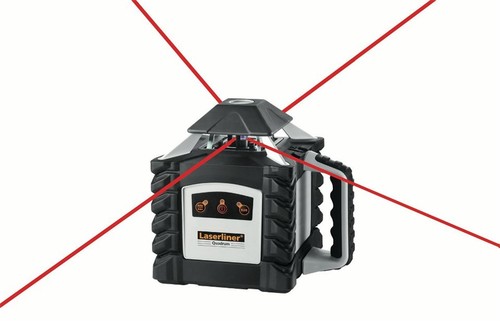 לייזר אוטומטי מסתובב קרן אדומה Quadrum 410S כולל חצובה 2.6 מטר כולל סרגל מדידה 
