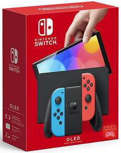 Nintendo Switch OLED Neon Red Blue קונסולת נינטנדו סוויץ' אולד צבעוני