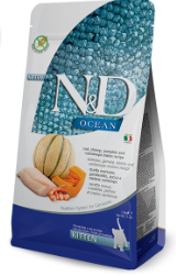 נטורל אנד דלישס N&D אושן לגורי חתולים - דג קוד,שרימפס,דלעת ומלון - 1.5 ק