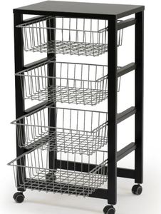 אגרן שחור 4 סלסלות GINGERONE Kitchen trolley