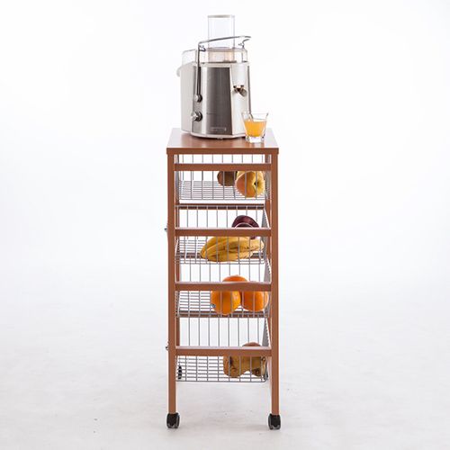אגרן שחור 4 סלסלות GINGERONE Kitchen trolley