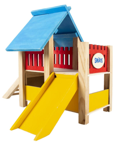 מגרש משחקים מעץ למכרסמים קטנים 25X20X21