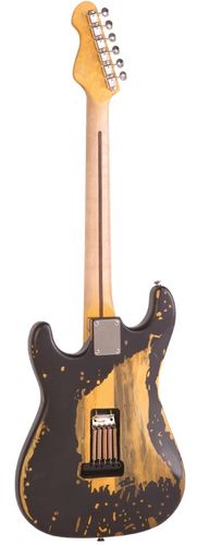 זוית נוספת Vintage V6 Distressed Boulevard Black Electric Guitar
