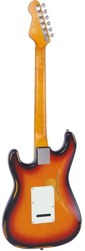 זוית נוספת Vintage V6 ICON Electric Guitar ~ Distressed Sunburst