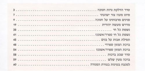 סדר הדלקת נרות חנוכה - דגם משרביה
