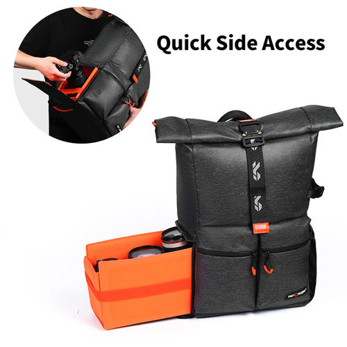 תיק גב לצילום לשימוש רב תכליתי - K&F Concept Camera Photography Backpack for SLR/DSLR Camera, Lens w/ Rain Cover KF13.096V1