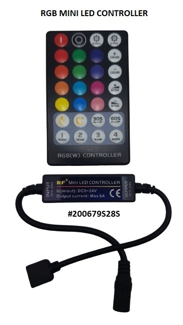 בקר 28 מקשים בשלט ללדים RGB קטן 3X2A 5-24V DC