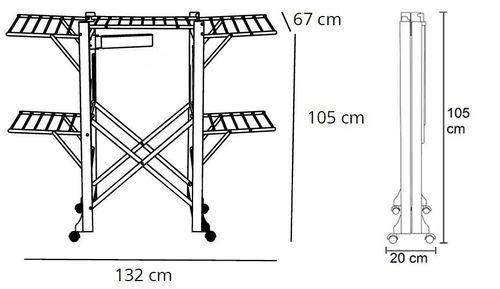 מתקן ייבוש כביסה דו קומתי שחור ALIANTE Drying rack