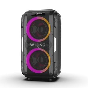 ‏רמקול נייד + 2 מיקרופונים W-KING T9 Pro
