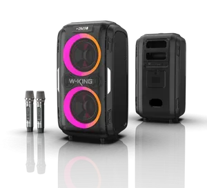 ‏רמקול נייד + 2 מיקרופונים W-KING T9 Pro