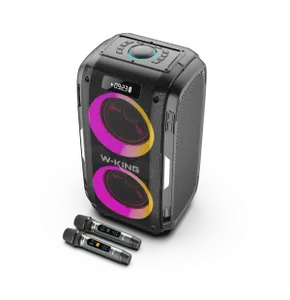 ‏רמקול נייד + 2 מיקרופונים W-KING T9 Pro