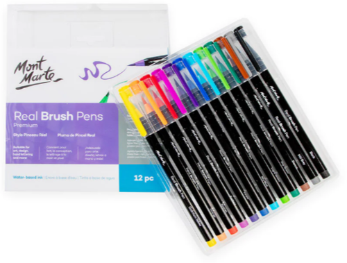 סט 12 טושי מכחול Brush Pens מבית MONT MARTE