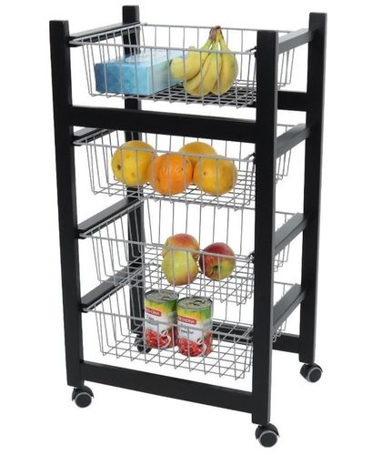 אגרן שחור עם מגש נשלף GINGER kitchen trolley