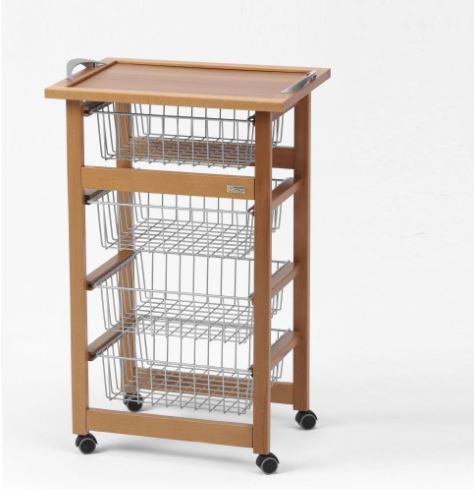 אגרן שחור עם מגש נשלף GINGER kitchen trolley