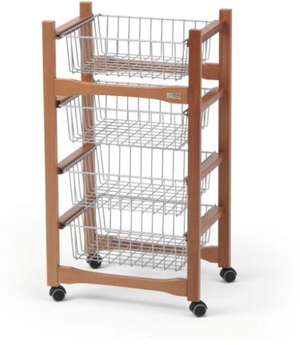 אגרן עץ דובדבן עם מגש נשלף GINGER kitchen trolley