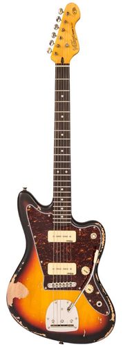 Vintage V65 ICON Vibrato Electric Guitar - Distressed Tobacco Sunburst