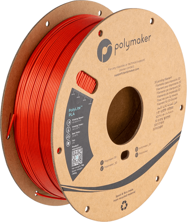 פילמנט משי אדום 1 ק"ג 1.75 מ"מ- Polylite PLA Silk Red