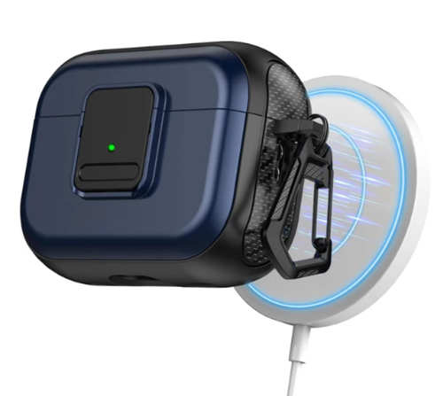 כיסוי קשיח לאוזניות איירפודס AIRPODS 3 בצבע כחול-שחור