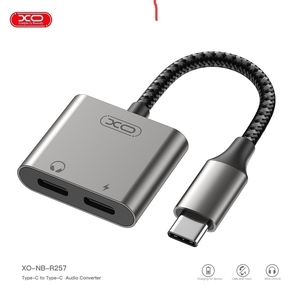 מתאם XO - NBR257A Audio Converter Type-c to Type-c + Charge