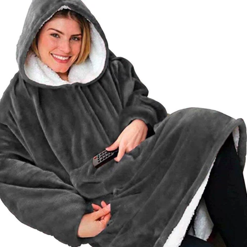 שמיכת פינוק מחממת עם קפוצ’ון הודיס Hoodie Blanket