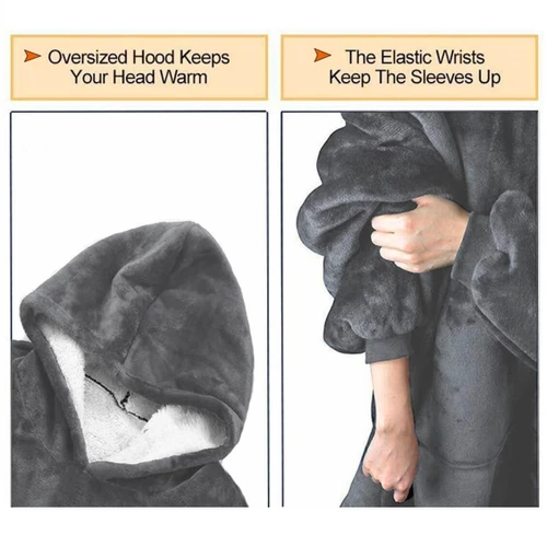 שמיכת פינוק מחממת עם קפוצ’ון הודיס Hoodie Blanket